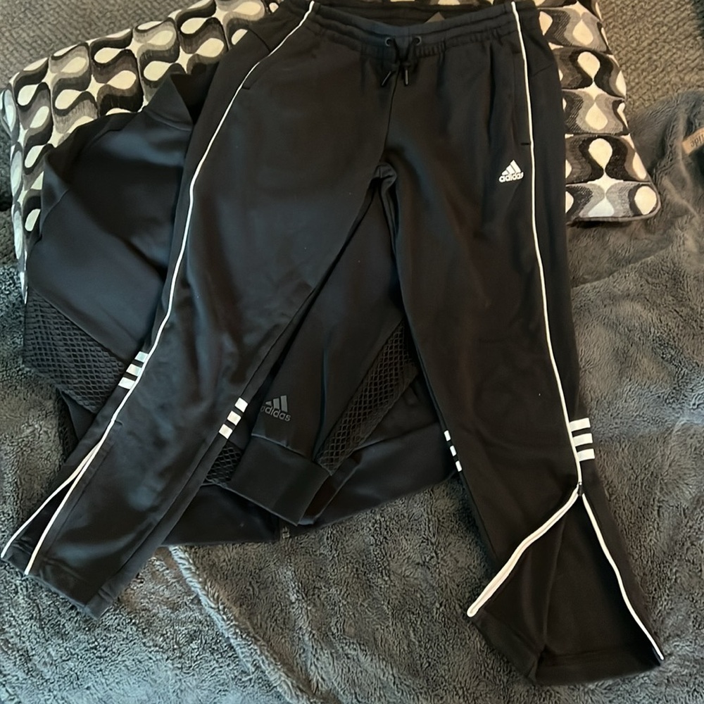 Adidas Track Pants. Size S. Black w/white stripes